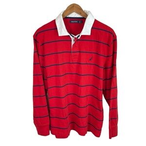LS307 Men’s Nautica Authentic Heavy Rugby Style LS Polo Shirt L